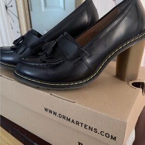 Dr. Martens Black Leather Block Heels